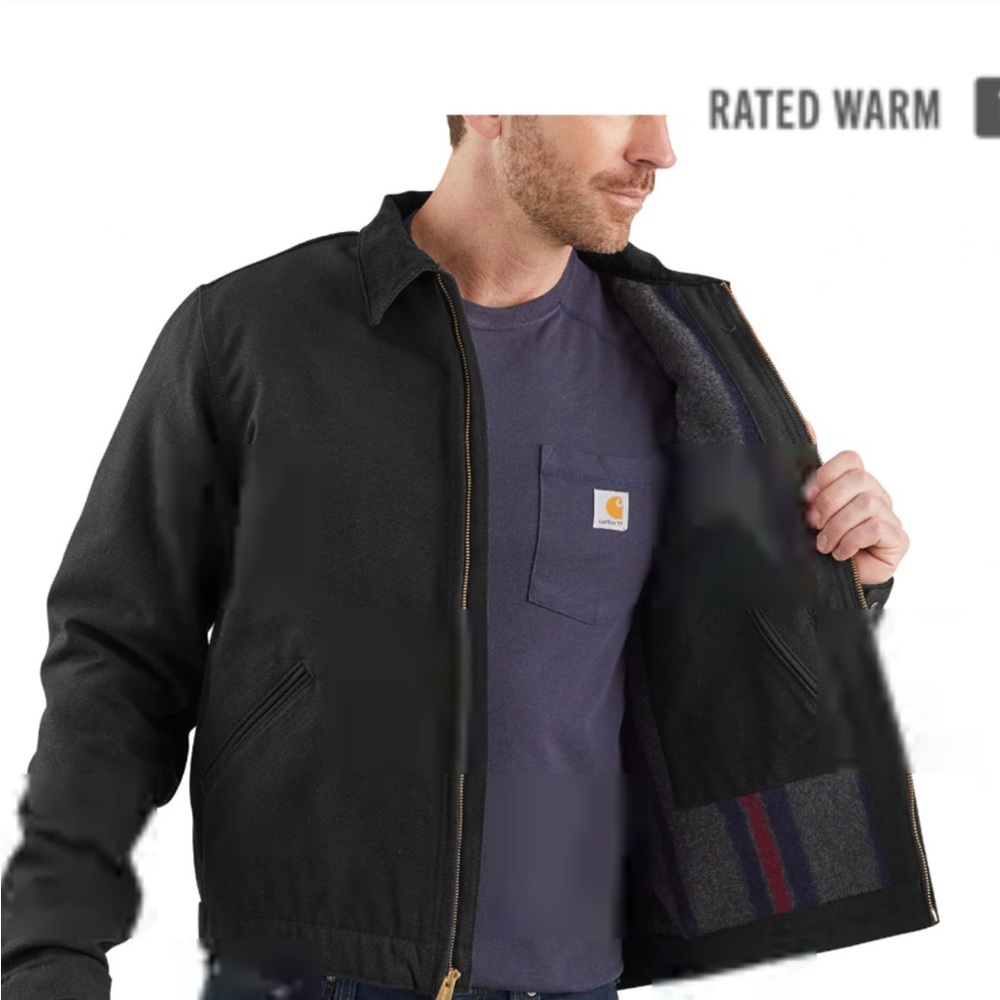 Mens Carhartt Blanket-lined Duck Coat